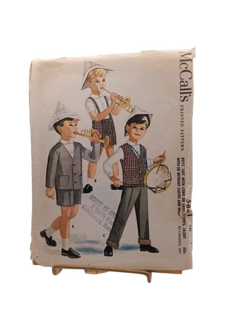 McCalls Boys Suit Sewing Pattern 5841 With Jacket Shirt & Pants Sizes 2 Vintage